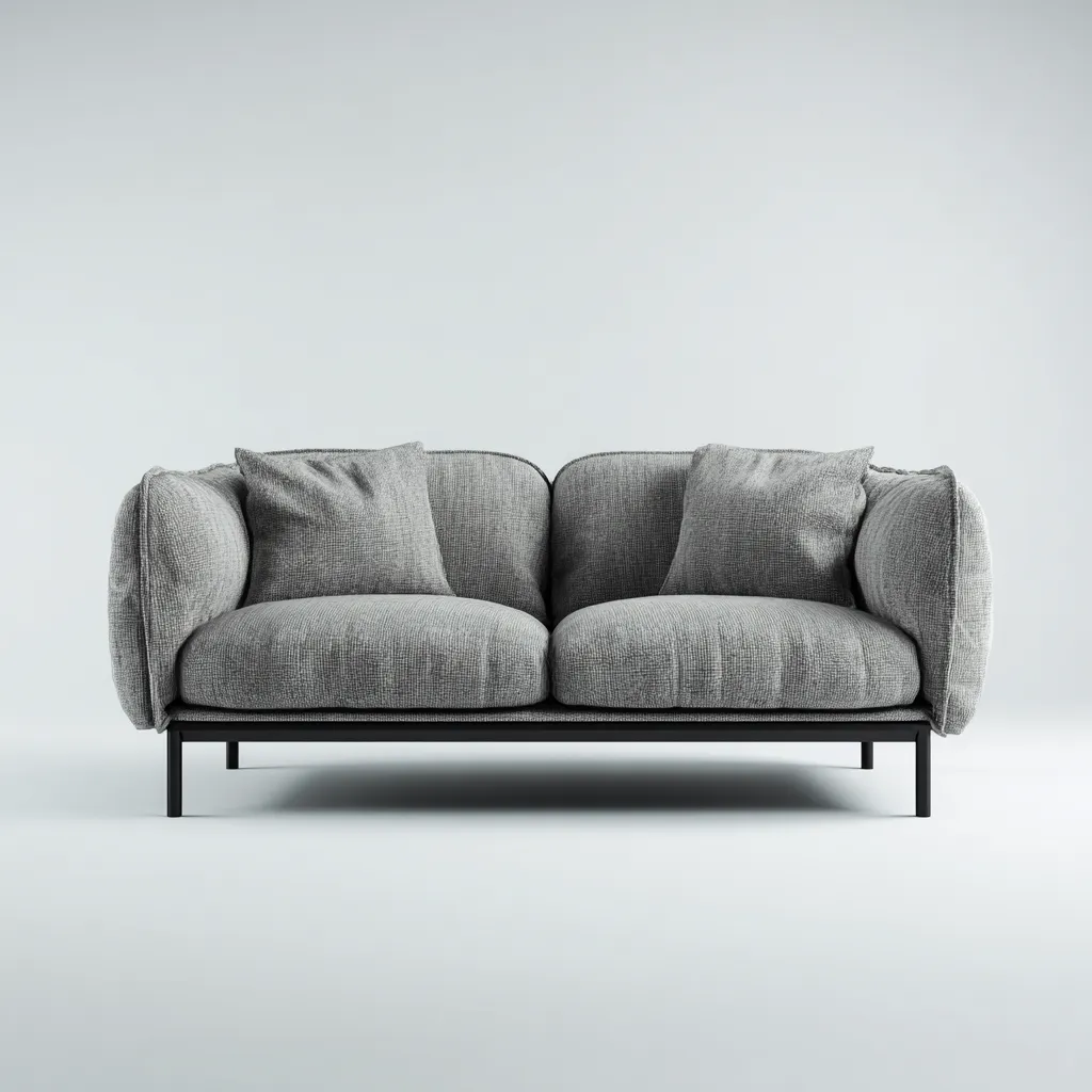 Zweisitzer Sofa-Stoff-Metall-192x92x78 cm-Grau-Modern Urban-Nestgetbase