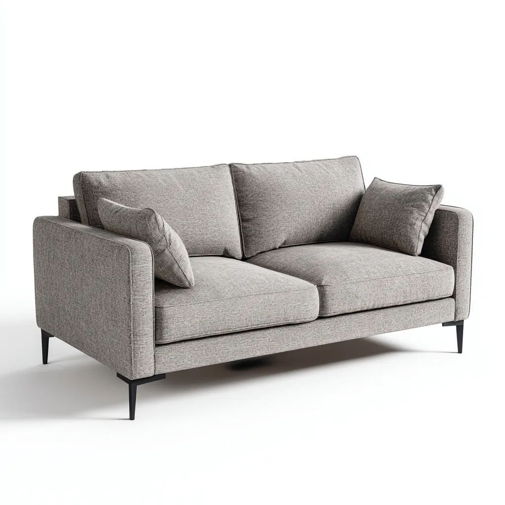 Zweisitzer Sofa-Stoff-Holz-184x96x82 cm-Grau-Modern Komfort Design-Nestgetbase