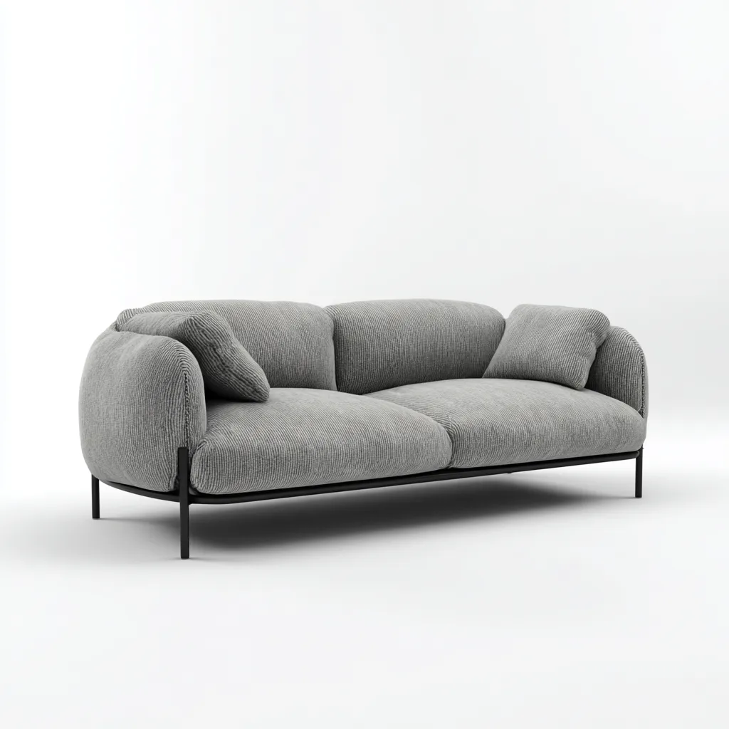 Zweisitzer Sofa-Stoff-198x94x76 cm-Grau-Modernes Lounge Design-Nestgetbase