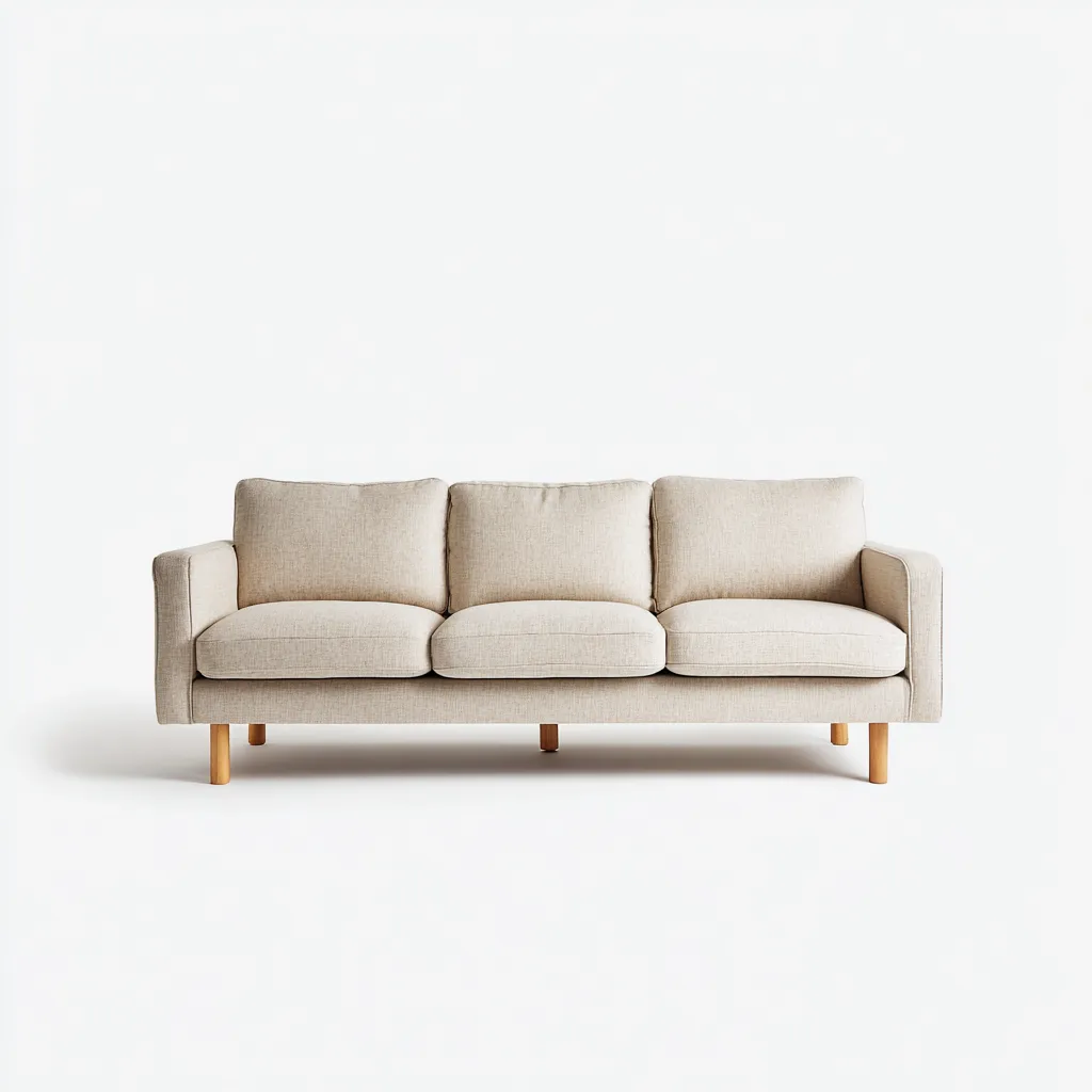 3 Sitzer Sofas-Stoff-Holz-214x89x82 cm-Beige-Zeitlos Modern-Nestgetbase
