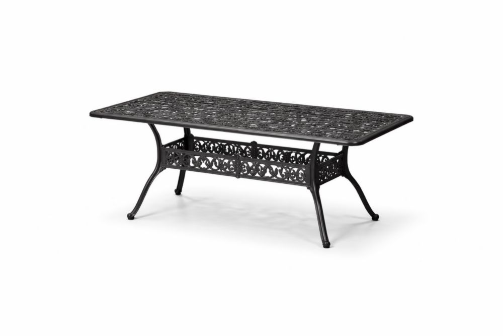 Tavolo da Giardino Rettangolare in Alluminio Nero