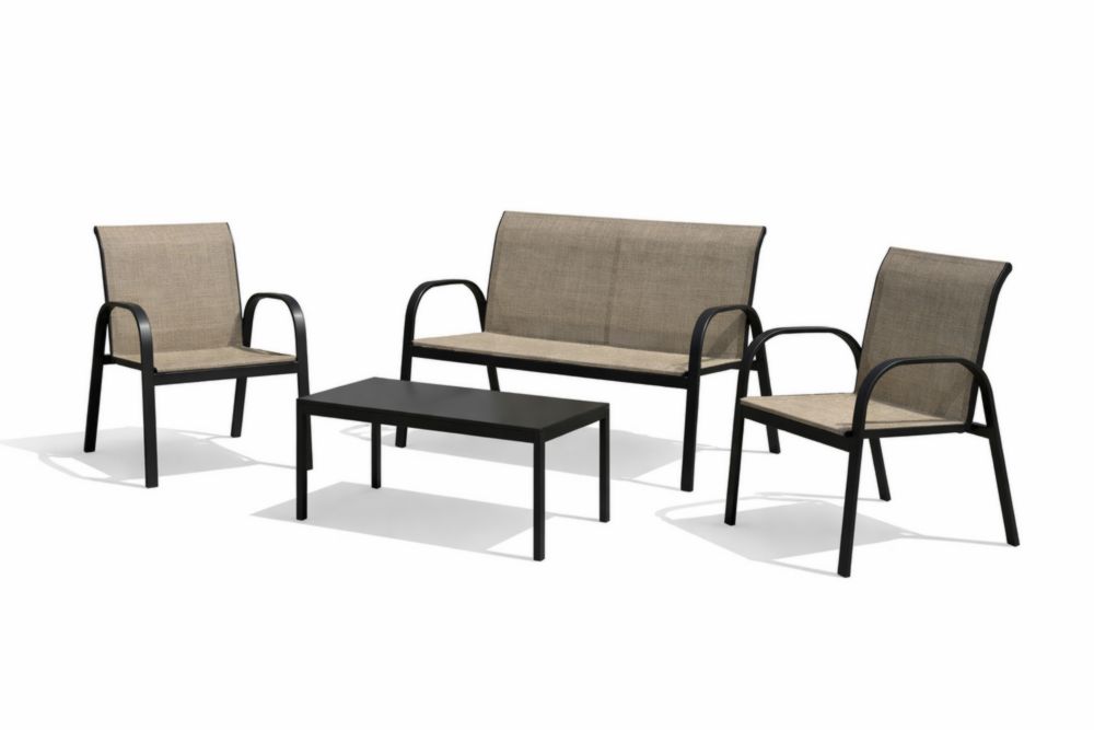 Set salotto giardino in Acciaio inossidabile e tessuto beige