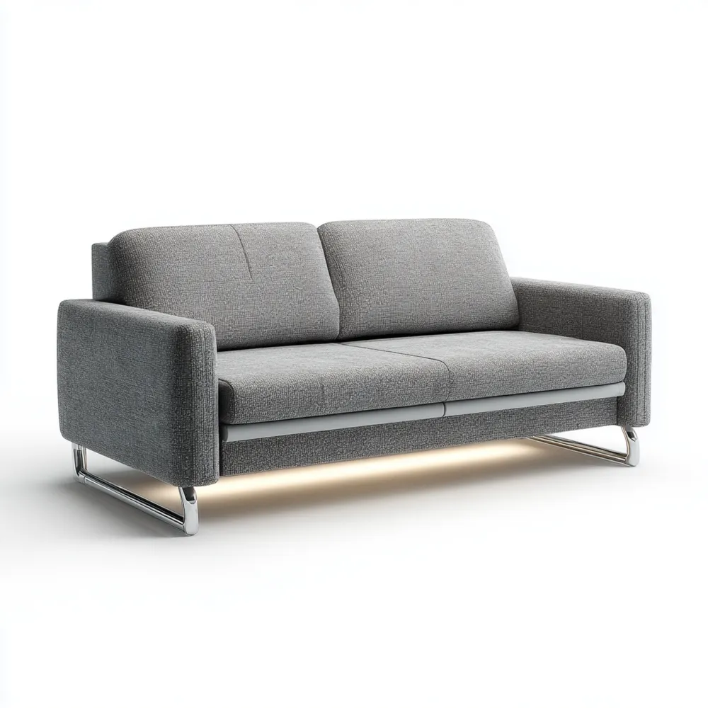 Canapé 2 places Tissu 190x85x80 cm – Gris – Design Contemporain