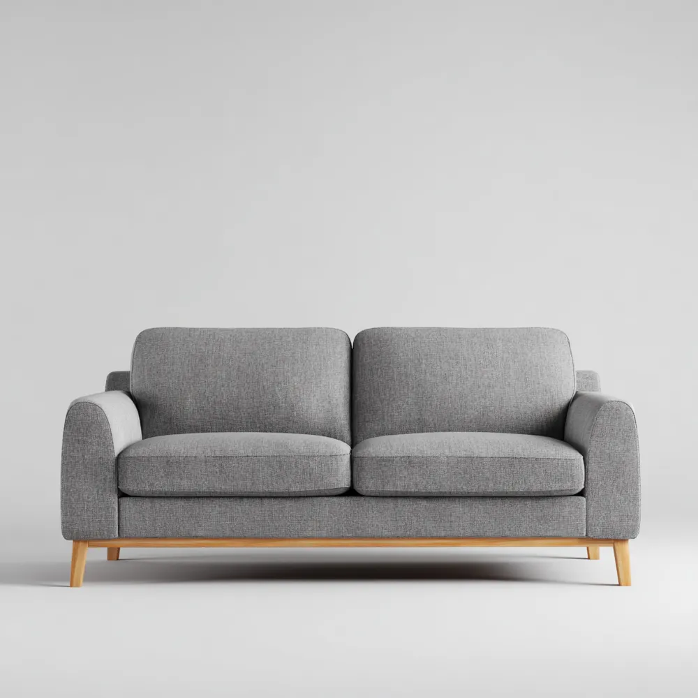 Canapé 2 places 160x85x75 cm - Gris clair - Design moderne