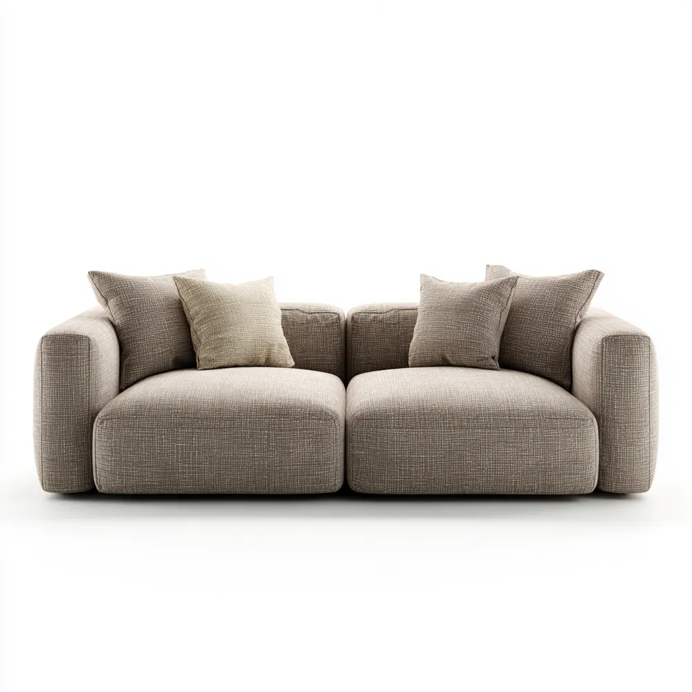 Canapé 2 places Tissu doux 160x90x75 cm - Beige - Design contemporain