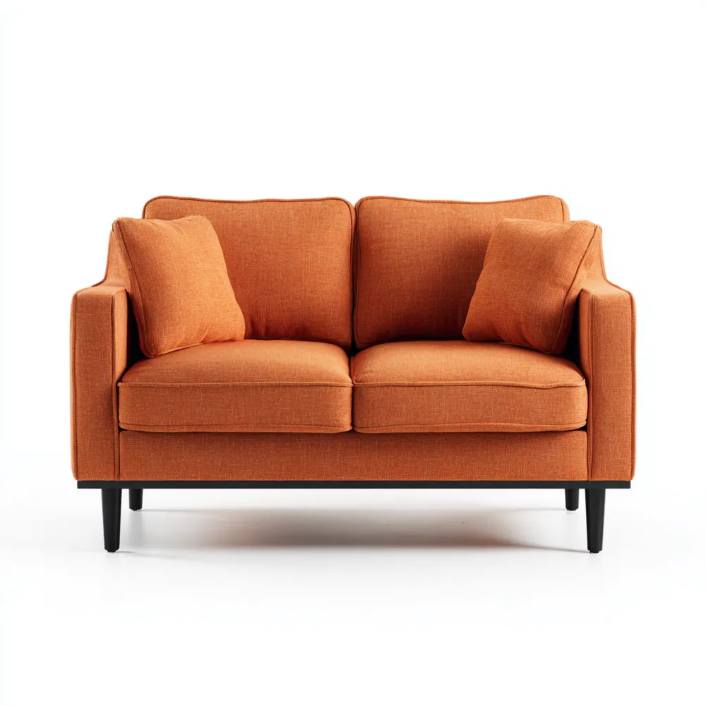 Canapé 2 places Tissu 150x85x75 cm – Orange – Design Moderne