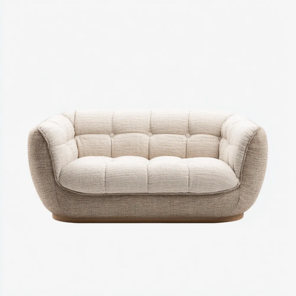 Canapé 2 places Tissu 180x90x75 cm – Beige – Design Moderne