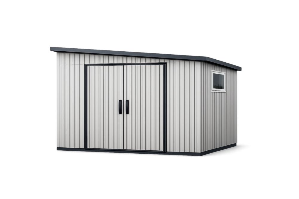 Capanno da Giardino in Acciaio Zincato con Finestre 244x192x210 cm(Lu x L x H)