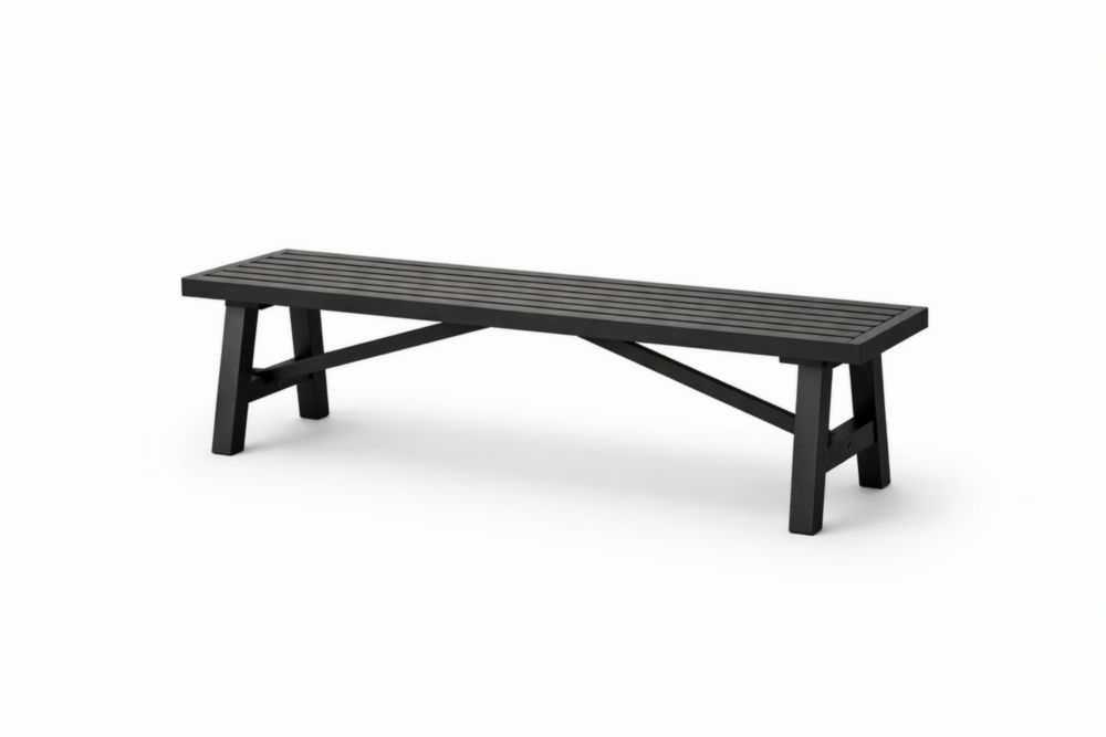 Panca da esterno in alluminio nero