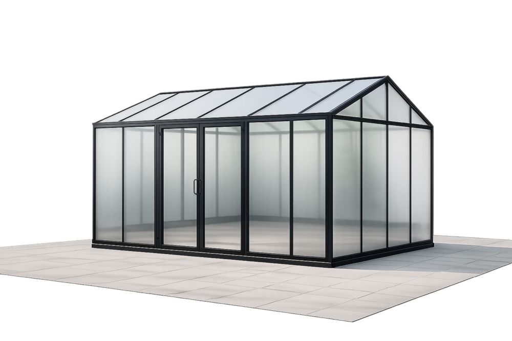 Serra da Giardino in Alluminio e Vetro Temperato Nero