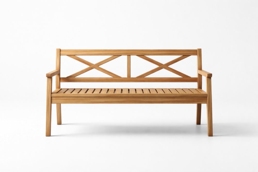 Panca da Giardino in Legno Teak Naturale 120x60x80 cm(Lu x L x H)