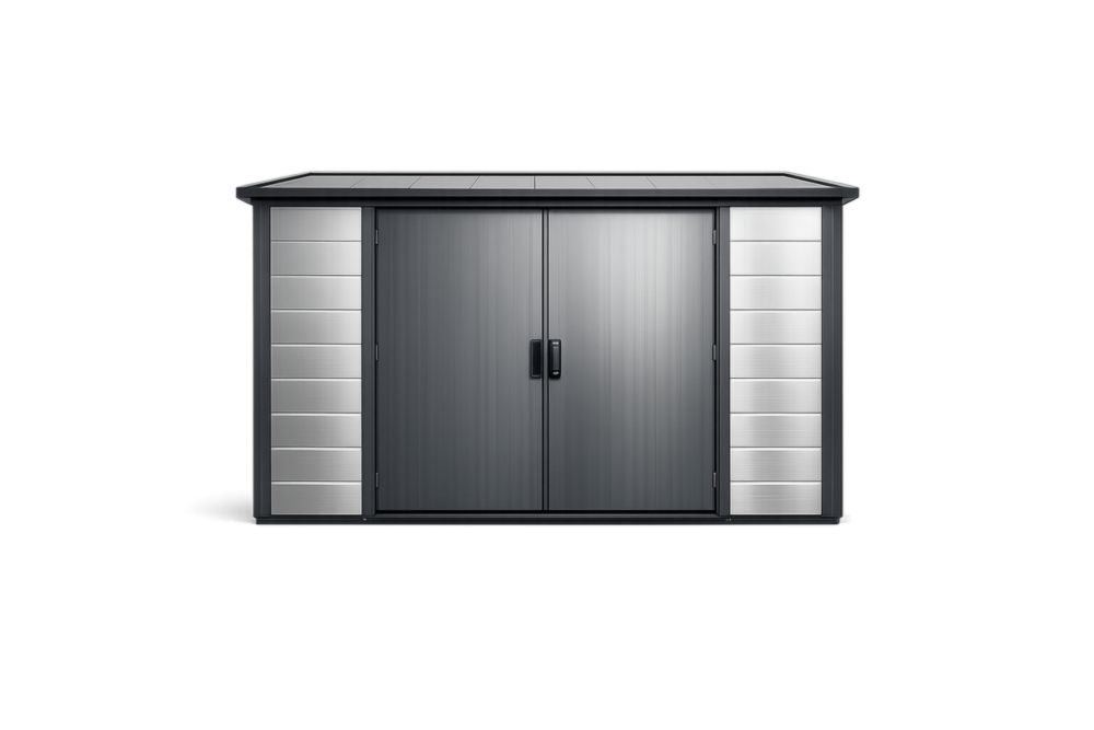 Capanno da Giardino in Acciaio Grigio e Argento