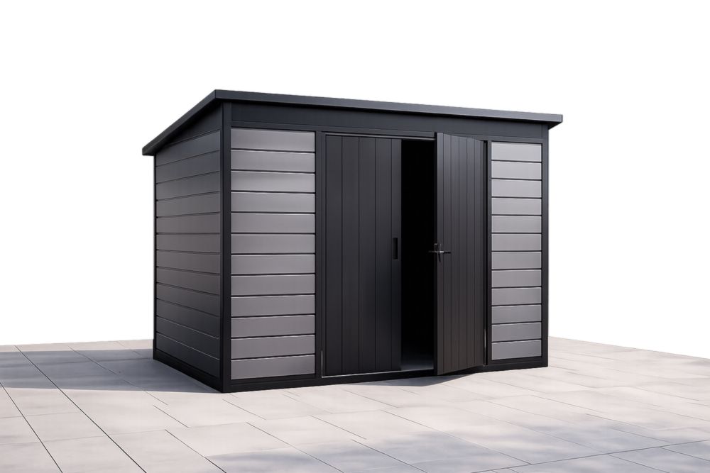 Capanno da Giardino in Acciaio Zincato Nero 250x200x200 cm(Lu x L x H)