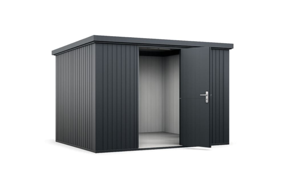 Capanno da Giardino in Acciaio Zincato Grigio 2,5x2,5x2m(Lu x L x H)