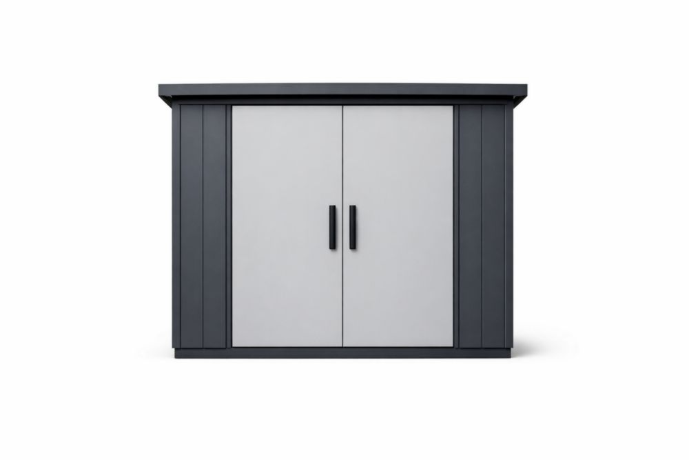 Capanno da Giardino in Resina Grigio Scuro con Porta Doppia