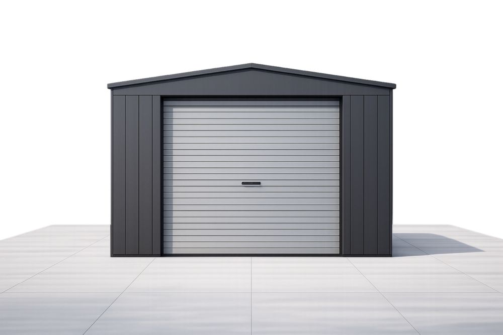 Capanno da Giardino in Acciaio con Porta Avvolgibile