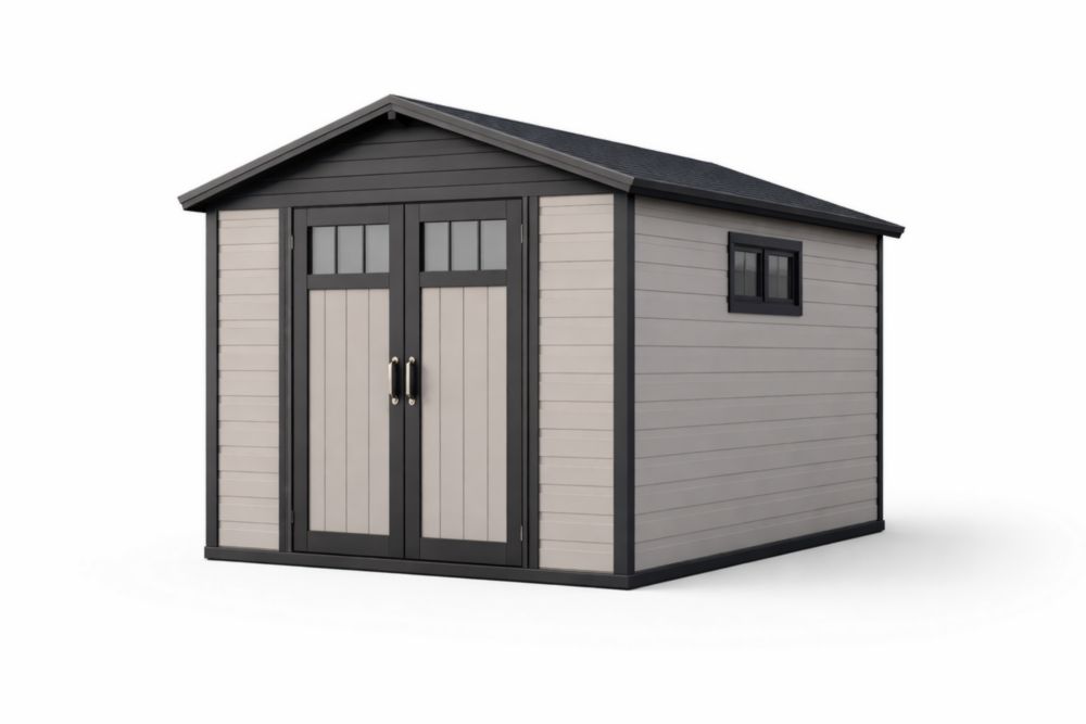 Capanno da Giardino in Resina Grigio e Nero 3m x 2m x 2.5m(Lu x L x H)