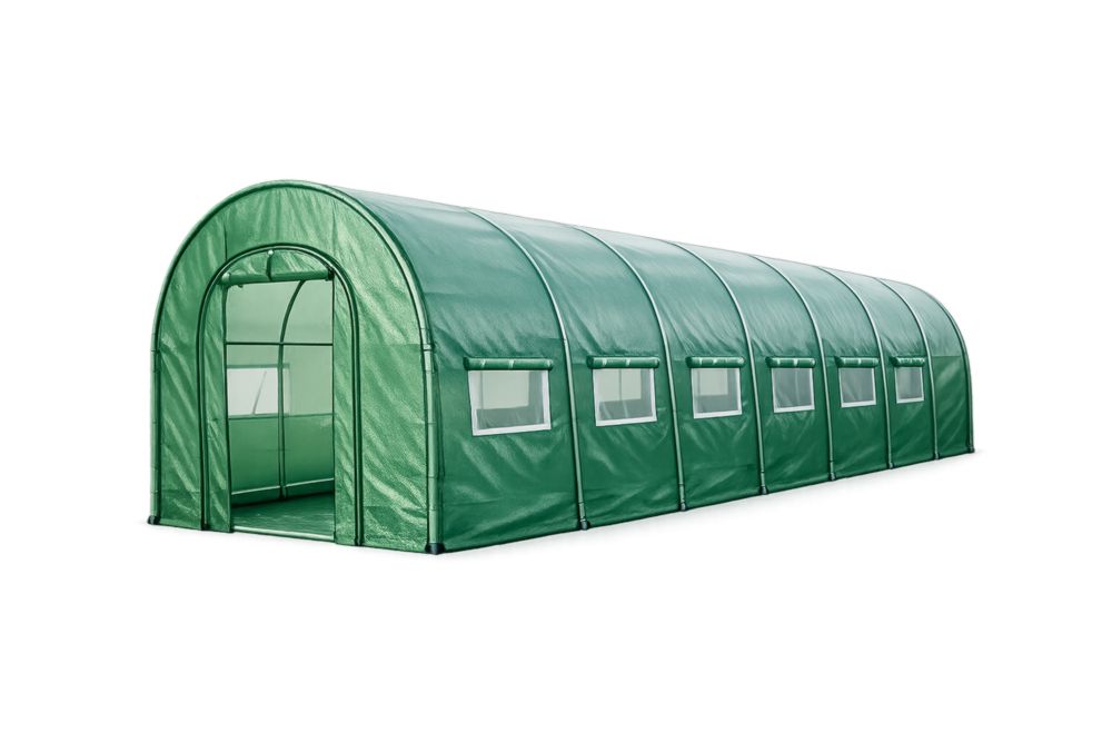 Serra Tunnel Verde in PE con Struttura in Acciaio 600x300x200 cm(Lu x L x H)