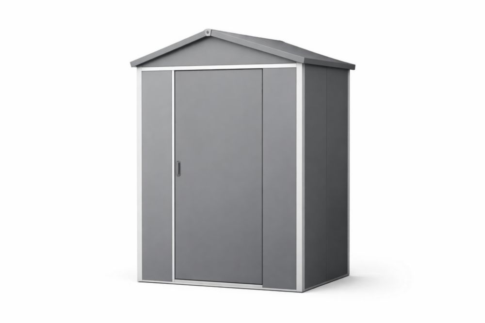 Capanno da Giardino in Acciaio Zincato Grigio 213x130x173 cm(Lu x L x H)