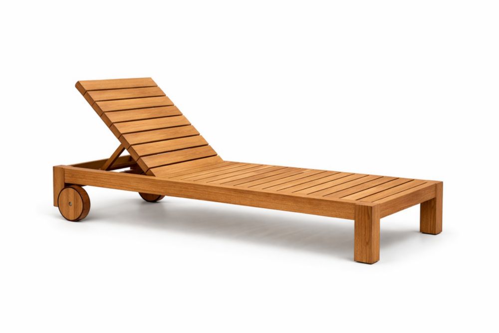 Sdraio Regolabile da Giardino in Legno di Teak