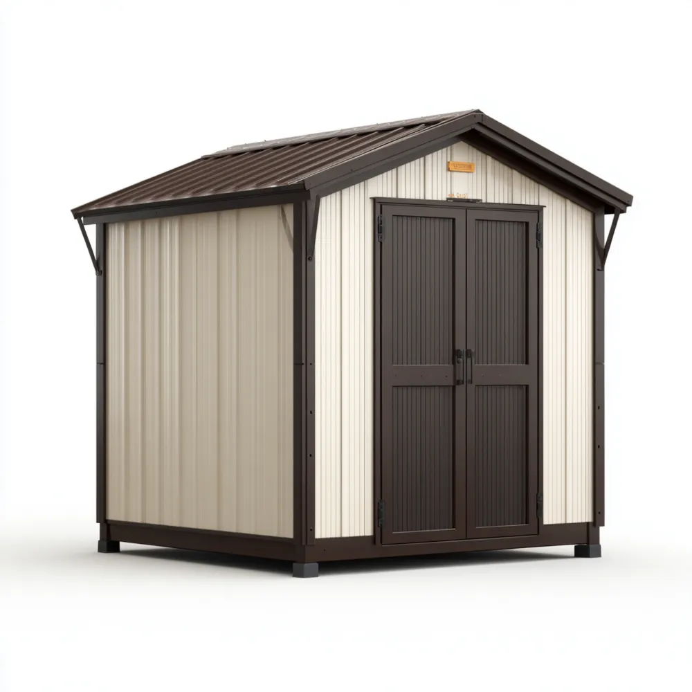 Abri de jardin en métal 3x2x2,1 m - Beige/Marron - Style Classique