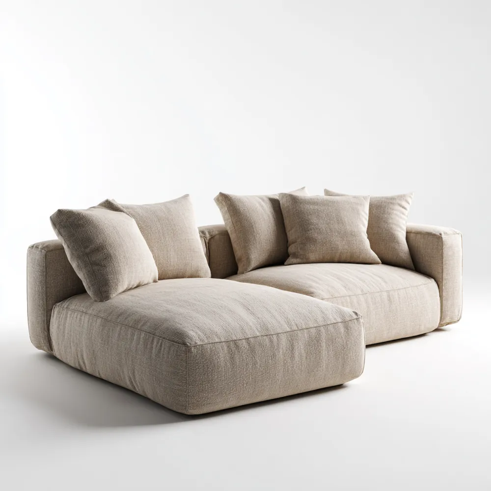 Canapé d'angle en tissu Beige – 240x150x80 cm