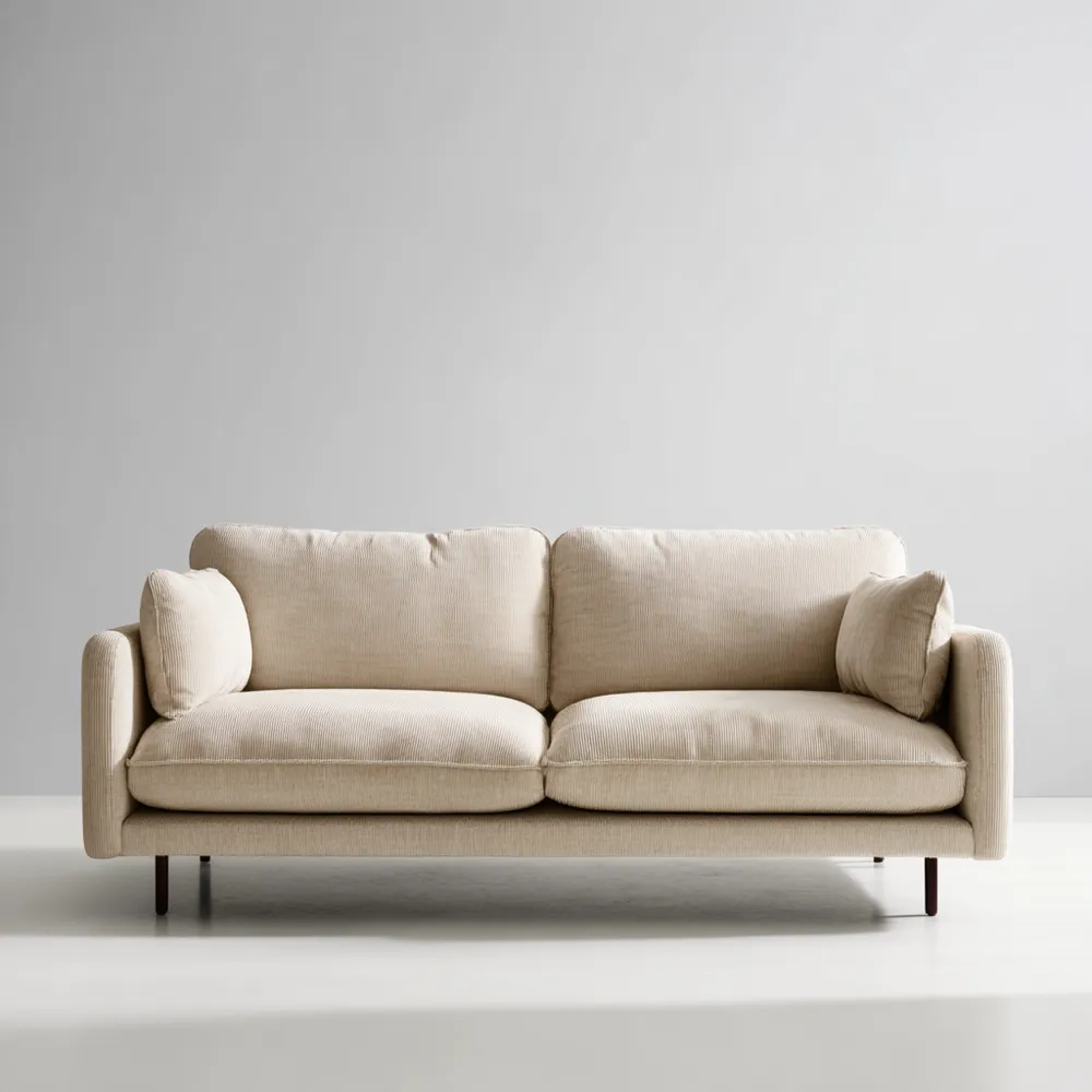 Canapé 2 places en tissu 200x95x85 cm - Beige - Design moderne