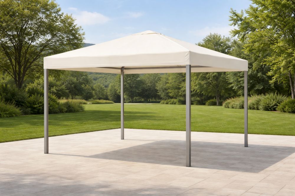 Gazebo da Esterno in Alluminio e Tessuto Beige 300x300x250 cm