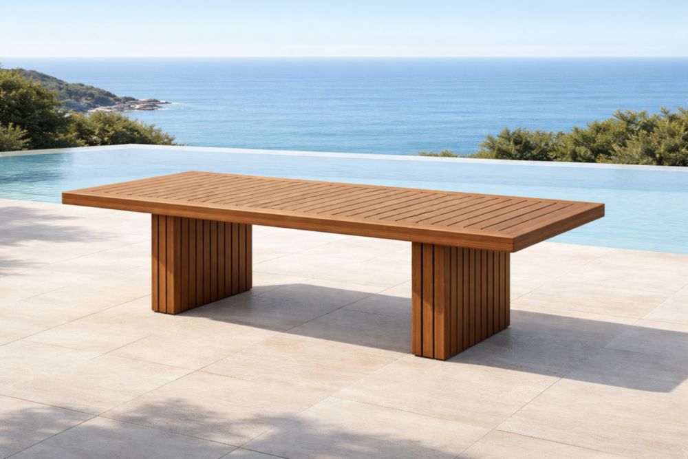 Tavolo rettangolare legno teak massiccio