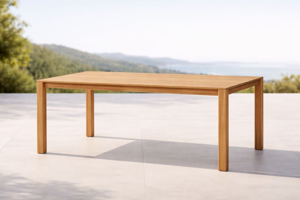 Tavolo da Pranzo Rettangolare in Legno Massello 180x90x75 cm