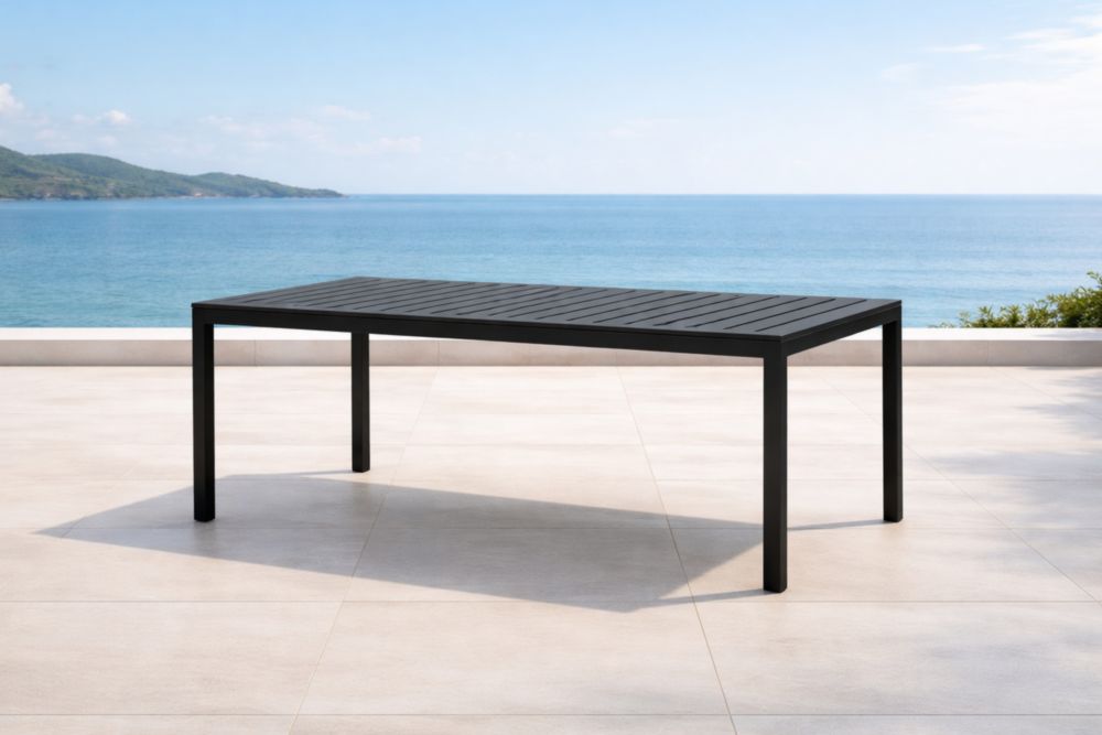 Tavolo da Giardino in Metallo Nero