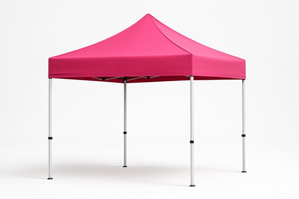 Gazebo pieghevole in tessuto e metallo Rosa 300 cm x 300 cm x 250 cm