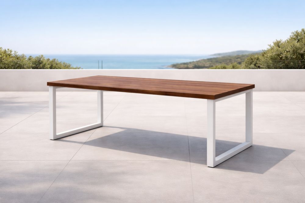 Tavolo da Esterno in Legno e Metallo 200x90x75 cm