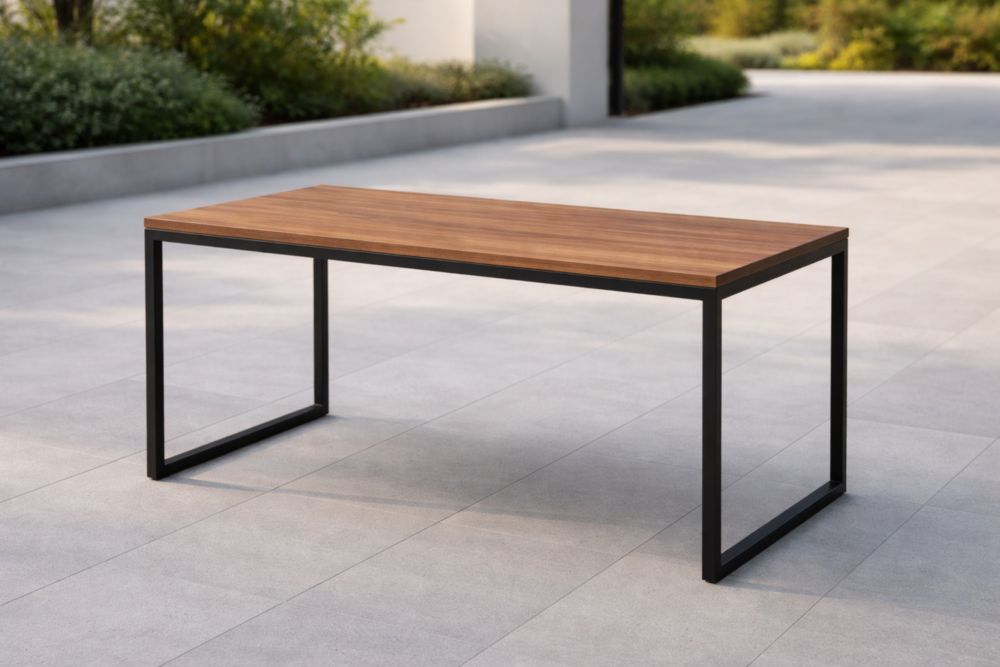 Tavolo rettangolare in legno e metallo 160x80x75 cm