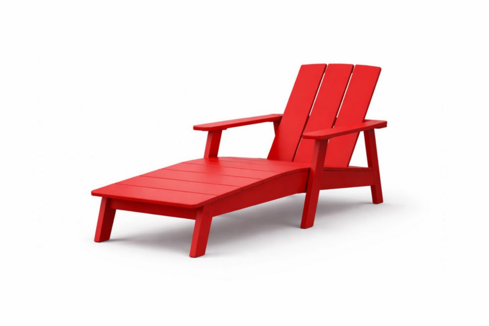 Chaise Longue Extérieure Rouge en Plastique