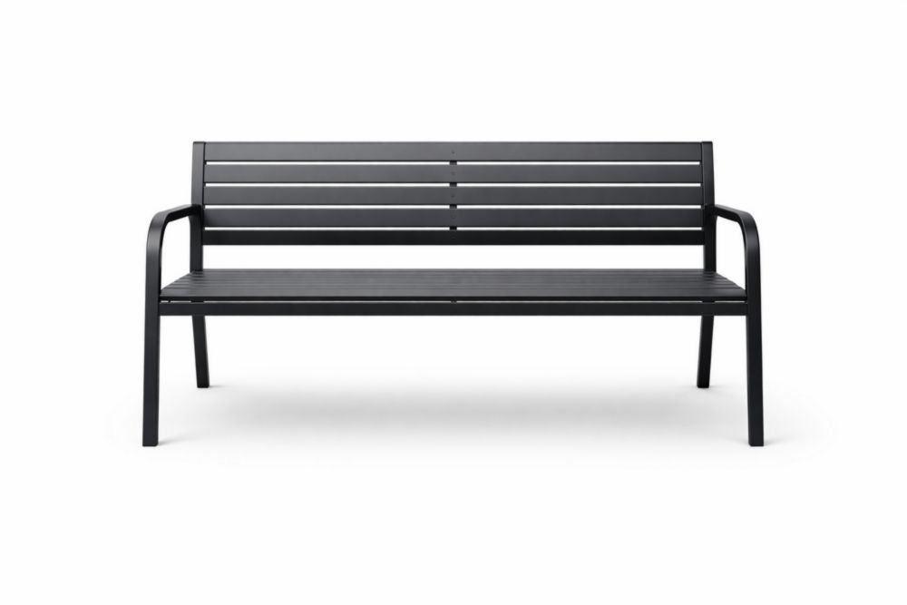 Banc en aluminium noir pour extérieur