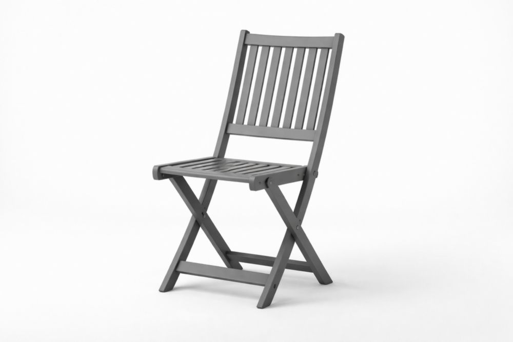 Chaise pliante d'extérieur en bois gris
