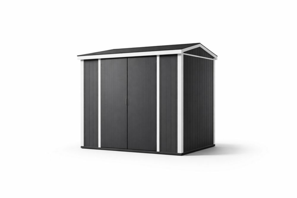 Abri de jardin en résine noire 185x152x226cm(l x P x H)