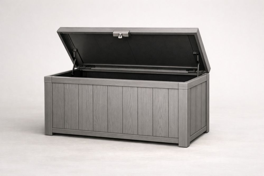 Coffre de Rangement en Polypropylène Gris 120x56x63 cm(L x l x H)