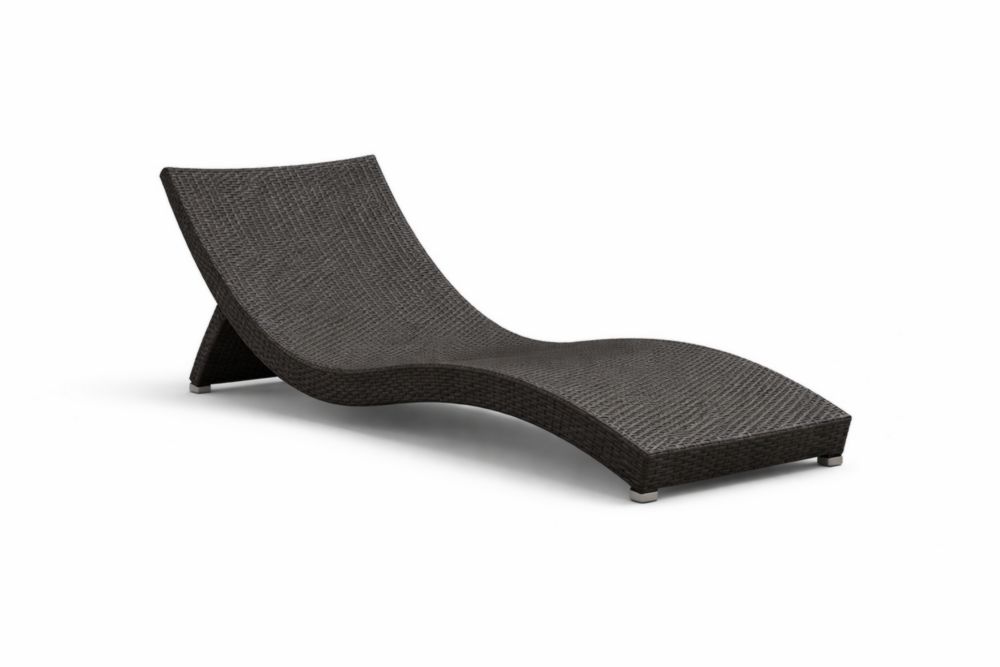 Transat de jardin en résine tressée Noir 200cm x 65cm x 40cm(L x l x H)