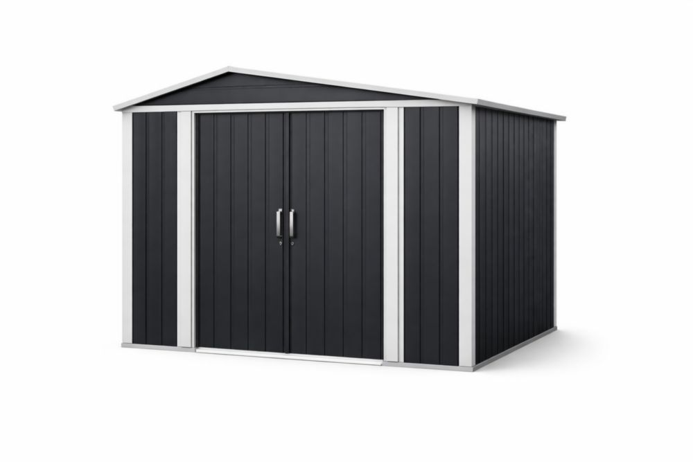 Abri de jardin en acier galvanisé noir 277x191x192cm(L x l x H)