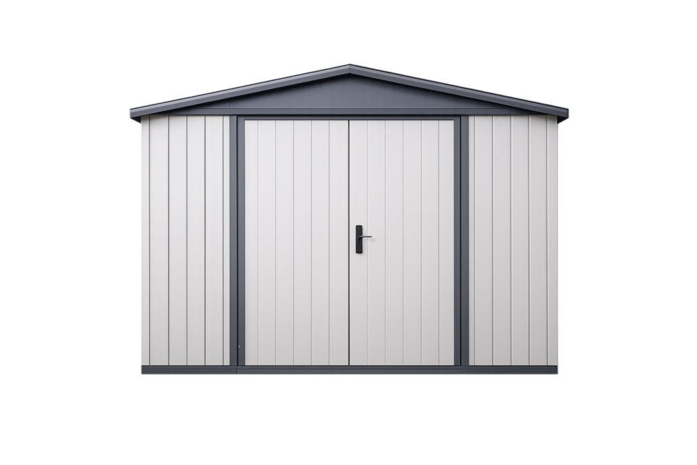 Abri de Jardin en Acier Galvanisé Gris/Blanc 300x200cm(L x l)