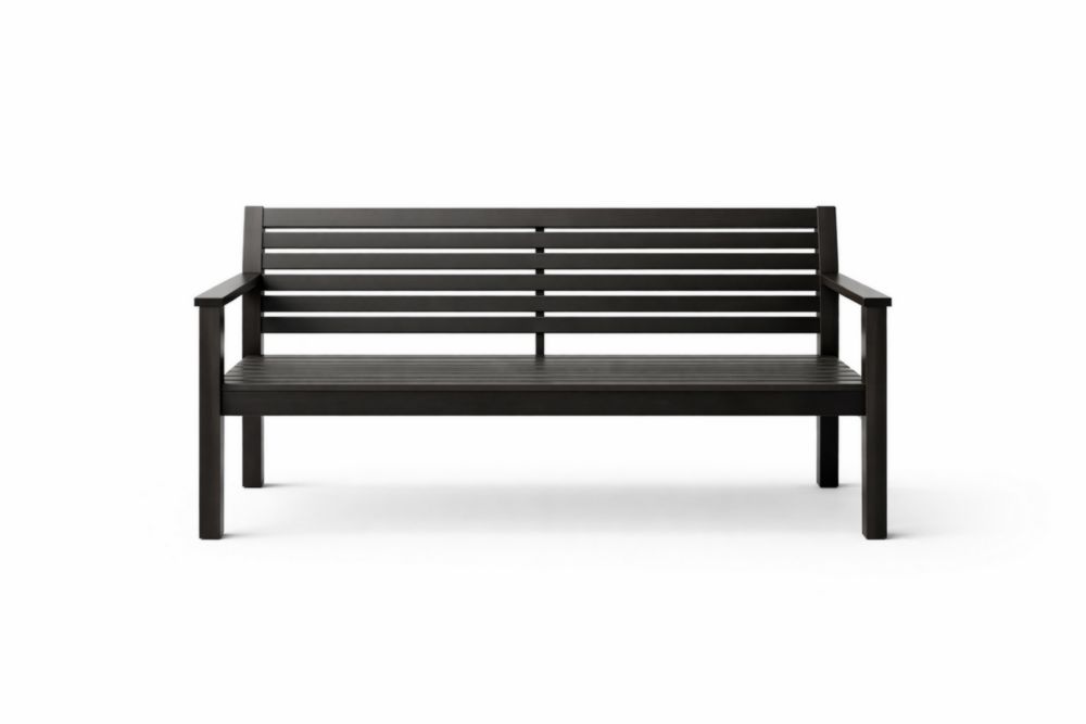 Banc d'extérieur en bois d'eucalyptus noir – Longueur 130 cm