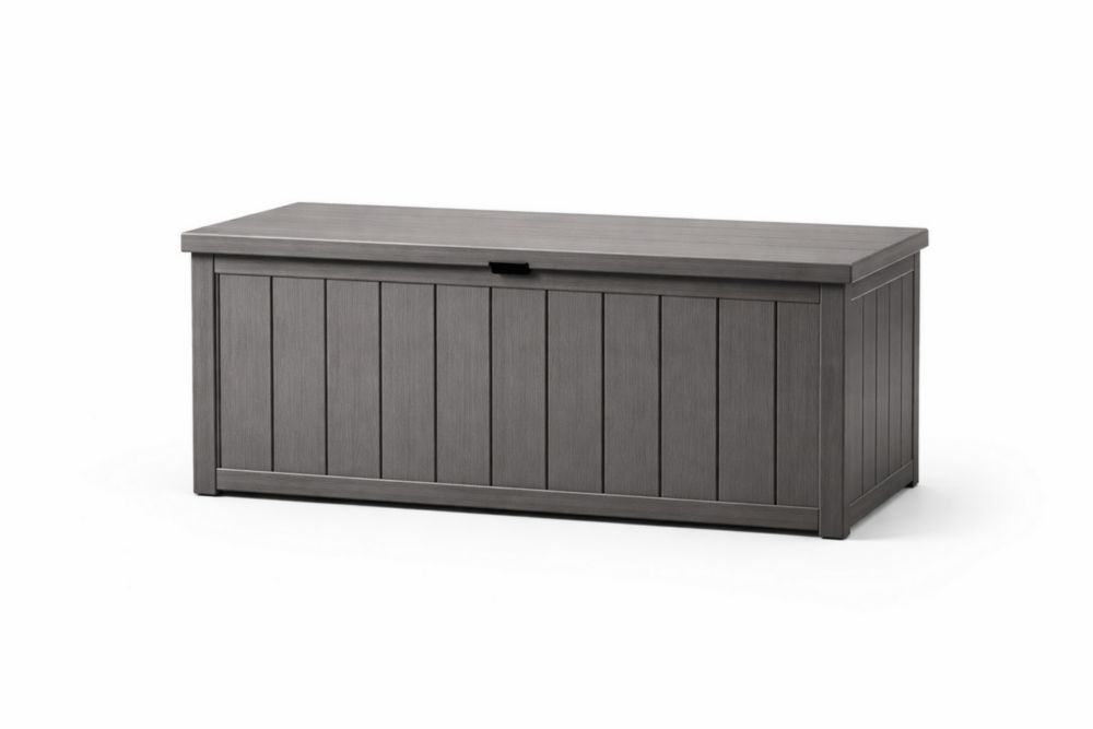 Coffre de Rangement Rectangulaire en Polypropylène Gris