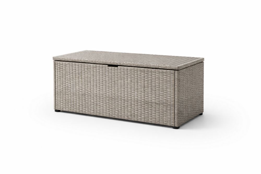Coffre de Rangement Extérieur Résine Tressée Gris