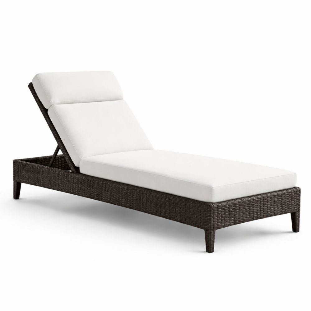 Chaise Longue Réglable en Résine Tressée avec Coussin en Polyester