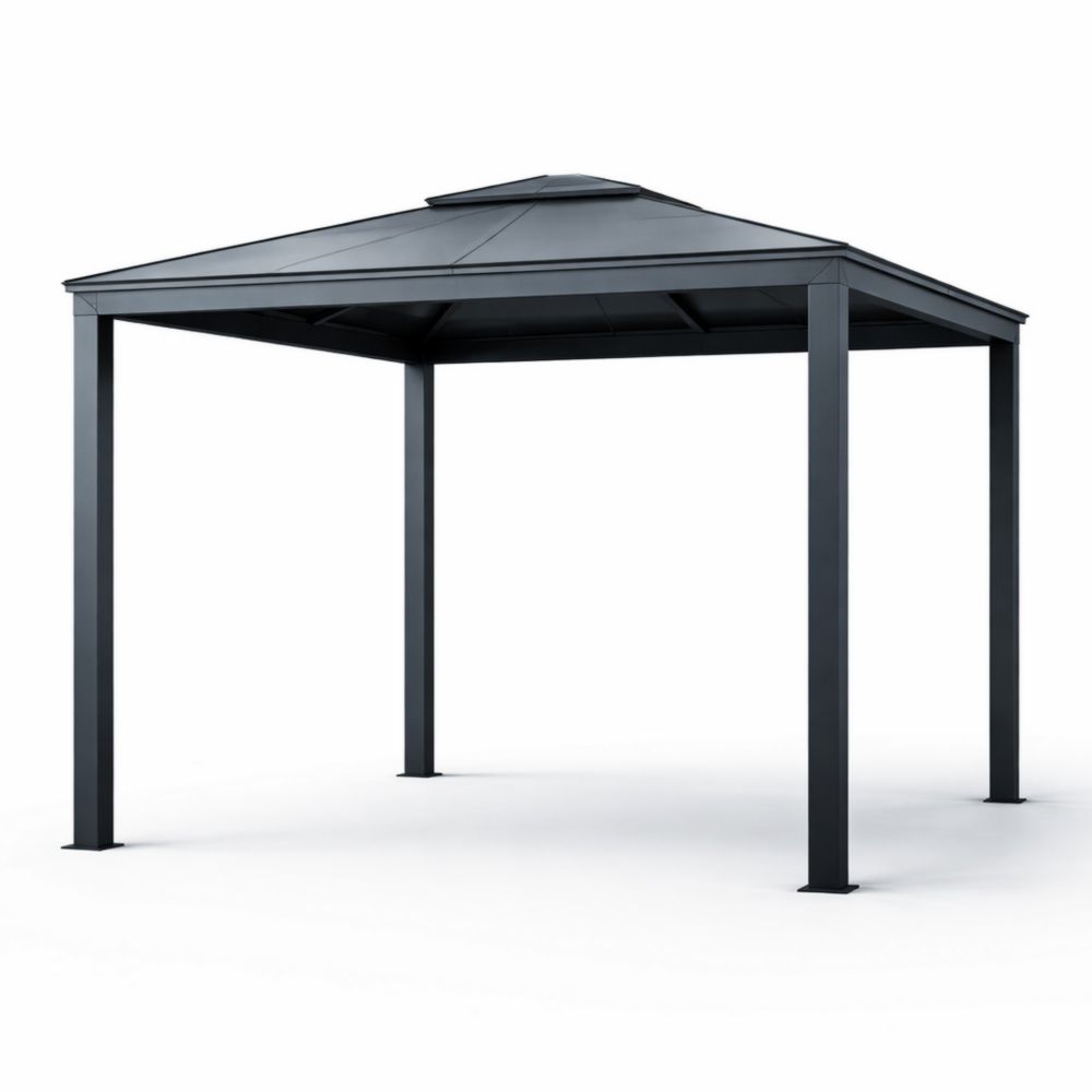 Pavillon de jardin en aluminium anthracite