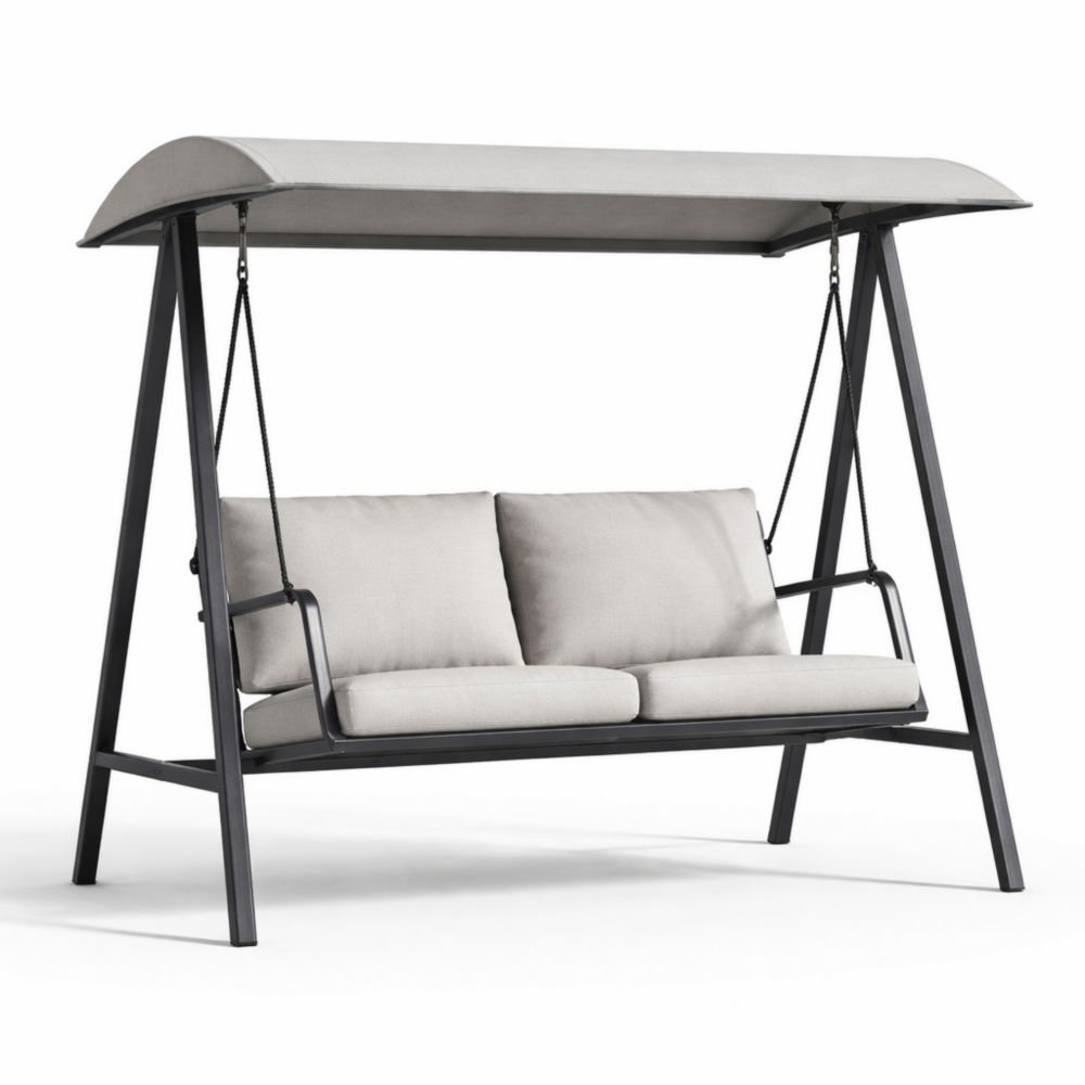 Balancelle de Jardin en Métal avec Coussins en Tissu