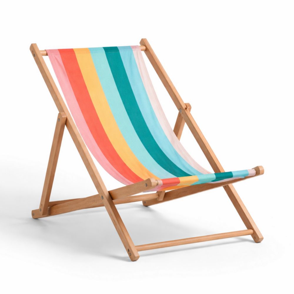 Chaise pliante en bois à rayures