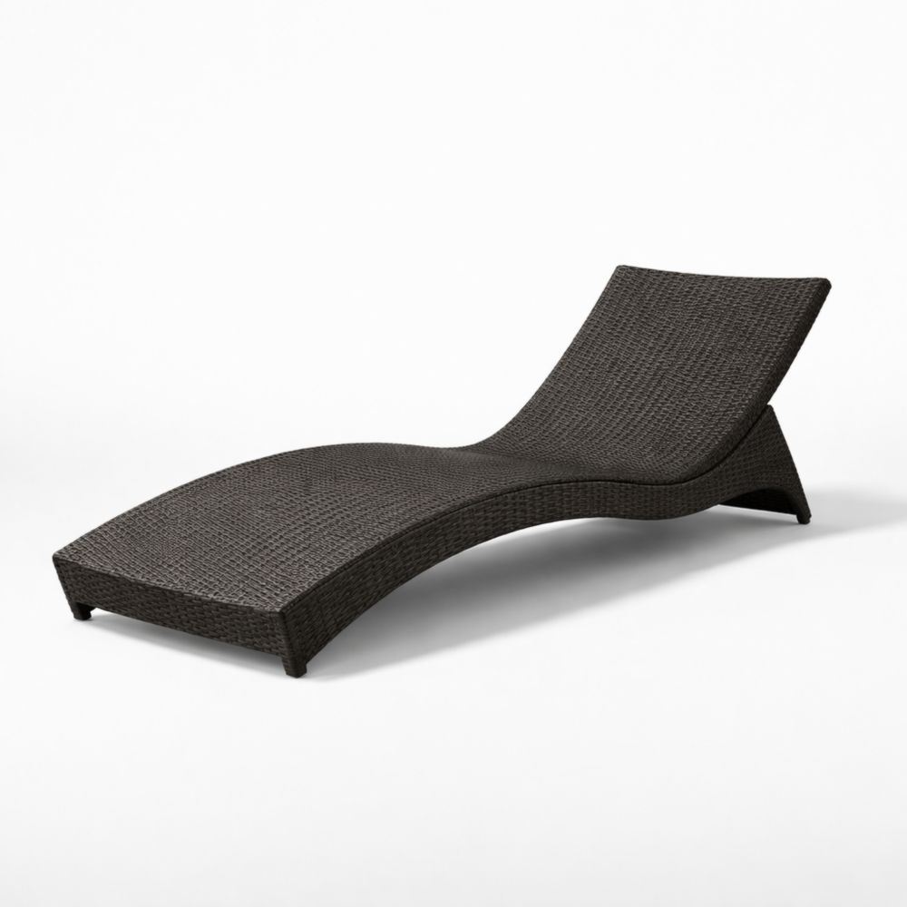Chaise Longue en Résine Tressée Marron 200x65x50cm pour Extérieur